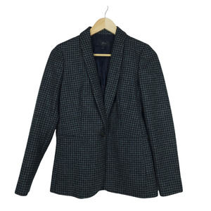 J. Crew Women's Houndstooth Blazer in Black and Dark Teal